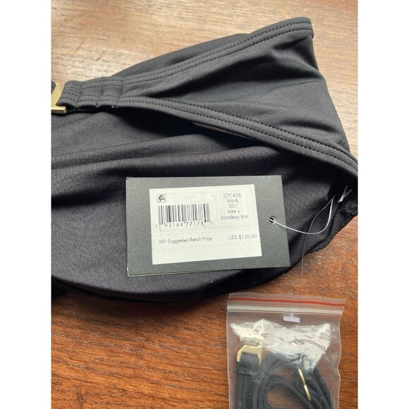 Kate Spade Designer Black Rosette Bandeau Bikini Top Womens Size S NWT Resort - Picture 7 of 9